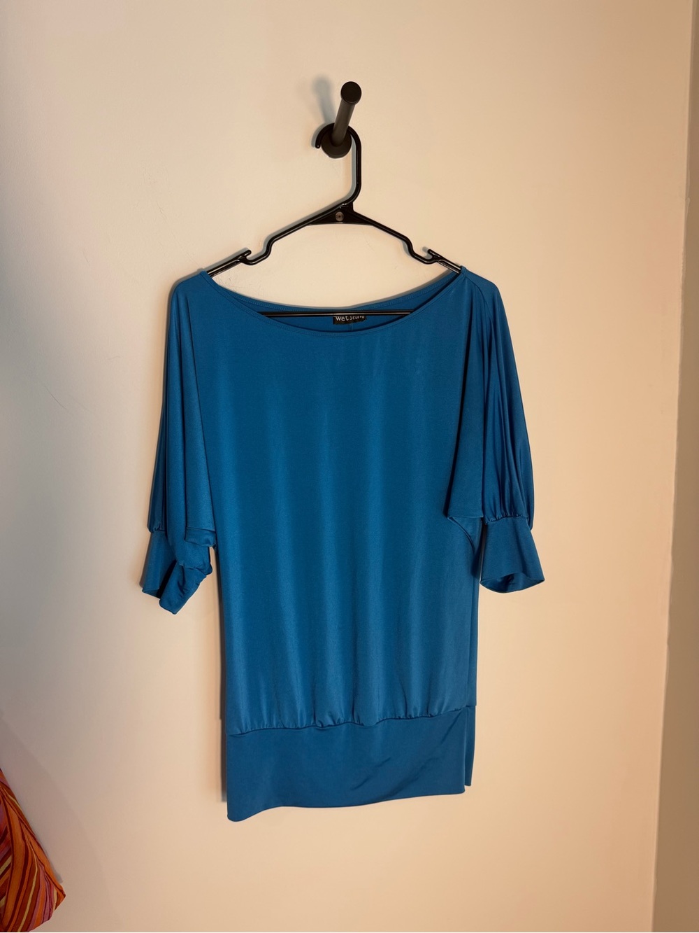 Wet Seal Y2k Blue Women's Boatneck Blouson Top